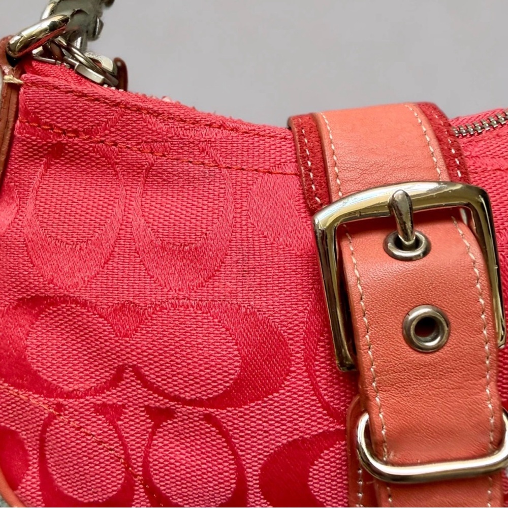 Coach Y2K Coral Red Demi Buckle Mini Shoulder Bag 6362 China - Picture 6 of 9